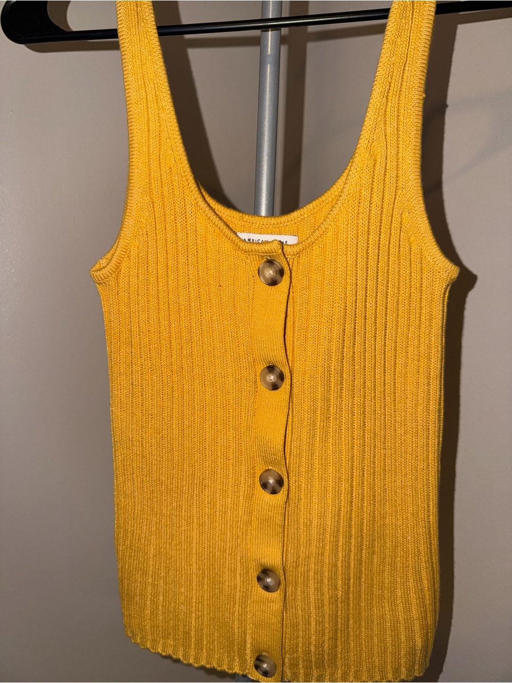 AE Mustard Yellow Ribbed Tank - Picture 2 of 4